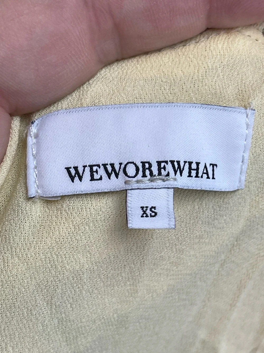 We wore what size XS yellow floral print mini dress